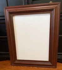 Large Wooden Photo Mirror Frame Only Dark Brown Mahogany Finish Fits 24"x18"