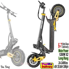 1200W Dual Motor Electric Scooter 38 mph 10in Tire Folding E-Scooters , EScooter