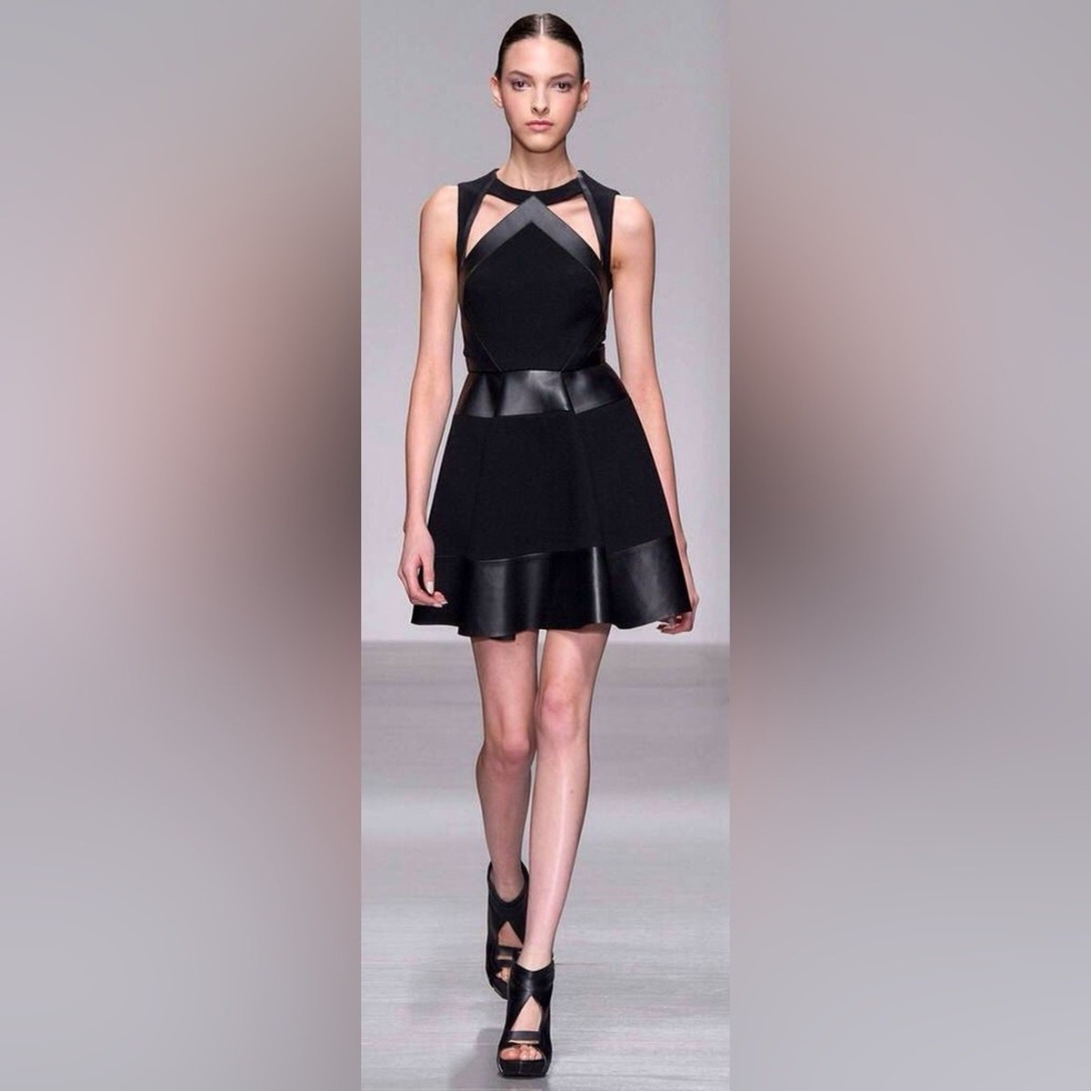 faux leather mini dresses Chain Strap Faux Leather Mini Dress