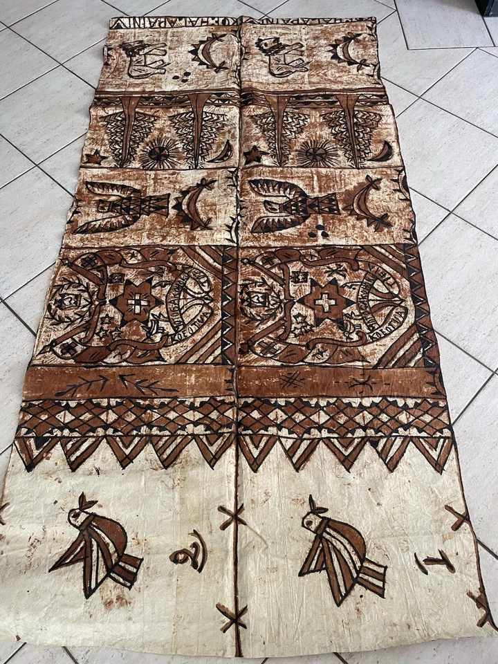 Antique Tribal Tongan Ngatu Mulberry Tree Tapa Cloth Large 72 x 36” - image 2 of 4