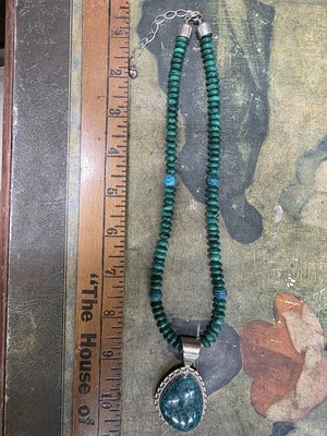 Jay King DTR Ster Silver Malachite Turquoise Chrysocolla Pendant Necklace 18 80