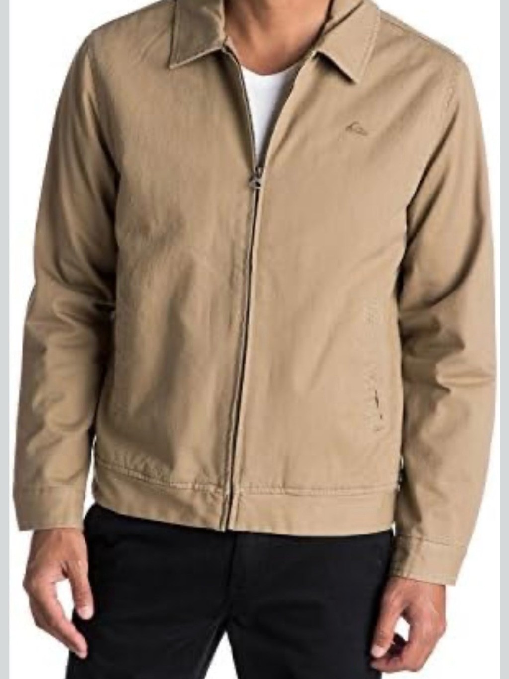 Quiksilver Men's XL Tan Khaki Sherpa Lined Harrington Jacket EQYJK03877 - second product detail image