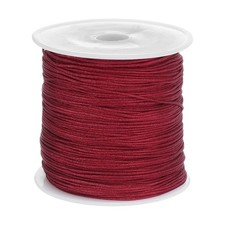 Nylon String, 0.8mm 109 Yards Nylon Cord Satin String, Wine Red