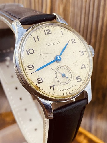 Vintage Uhr UdSSR Pobeda 2MChZ 2602 Mechanische Armbanduhr 15 Jewels 1954 #8204 - Bild 6 von 24