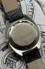 Rare Breitling Geneve Men's Automatic Swiss Blue Dial Date Black Leather Strap — photo 2