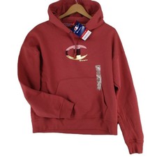 NWT Women M Champion Powerblend Fleece Script Logo Hoodie Sandalwood Sweatshirt