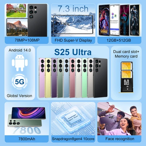 New S25 Ultra 5G Smartphone 7.3" Factory Unlocked Android Cellphones Dual SIM - Picture 15 of 34