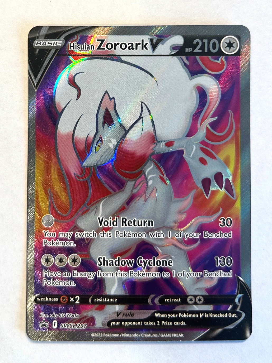 Pokemon - HISUIAN ZOROARK V - BLACK STAR PROMO - SWSH297 - NM