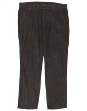 IZOD Mens Straight Corduroy Trousers W38 L32 Grey Cotton MC25