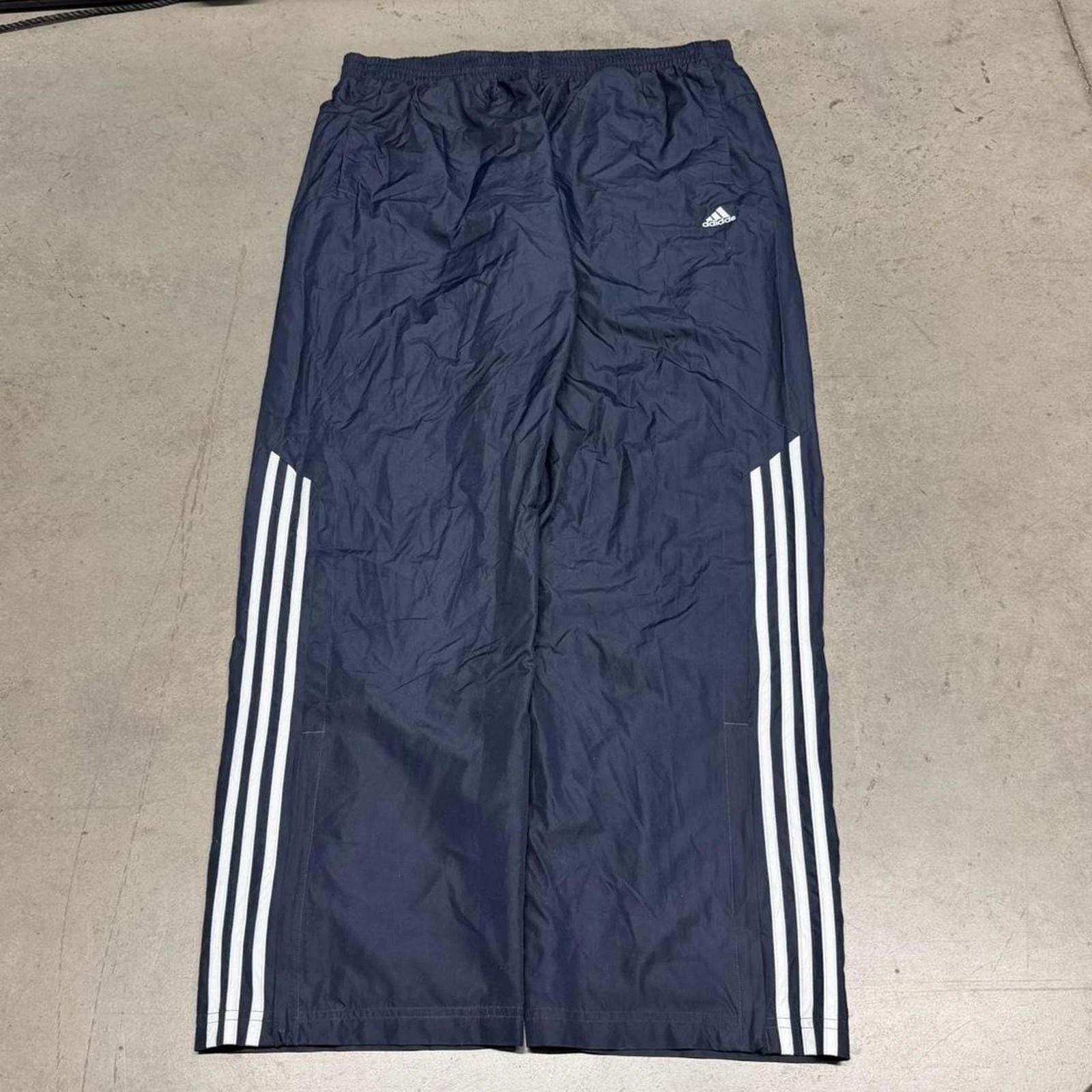 Vintage Adidas Track Pants Mens XL Navy Lined Windbreaker Baggy Y2K 2009 NWOT