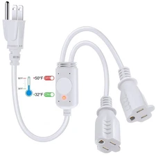 Feekoon Thermostatically Controlled Outlet, On at 32°F/Off 50° Plug in