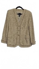 Doncaster Collection Women's Beige Tweed Blazer
