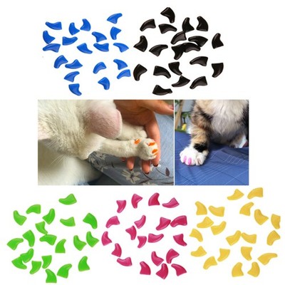  100 stücke Weiche Pet Nail Caps Schöne Pet Paw Claw Control Nagel Protector für