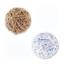 Interactive Cat Toy Balls with Bell and Rattling Sound Multi Colored Yarn Balls