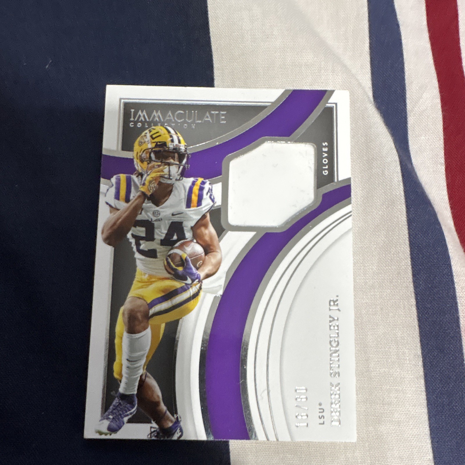 Derek Stingley Jr. Panini Immaculate Collection Collegiate Immaculate Gloves Memorabilia #IGDST Base