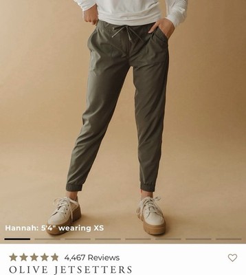 NWOT Albion Olive Jetsetter Pull-On Zip Ankle Jogger Pants Women size Medium