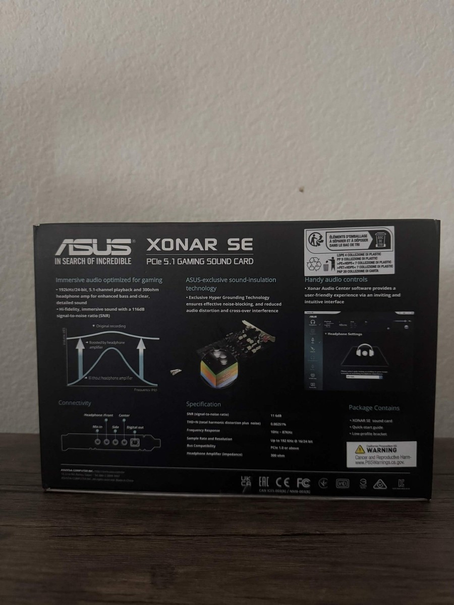 ASUS Xonar SE 5.1 Channel PCIe Gaming Sound Card 90ya00t0m0ua00