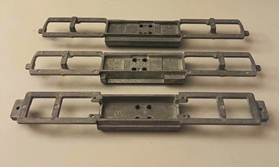 Lot of 3 Silver Metal Model Railroad Train Chassis Frames Parts Athearn ...