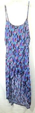 Derek Heart Women's Size L Muticolor faux wrap High Low Skirt Sleeveless Dress