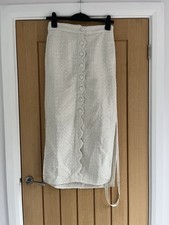 Vita Grace Cream Button Down Midi Skirt Brand New Tags Size S