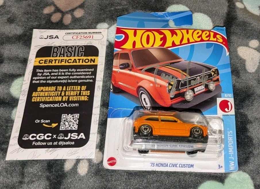 Tony Hawk Rally Skateboarder Signed Hot Wheels Race Car JSA Certified