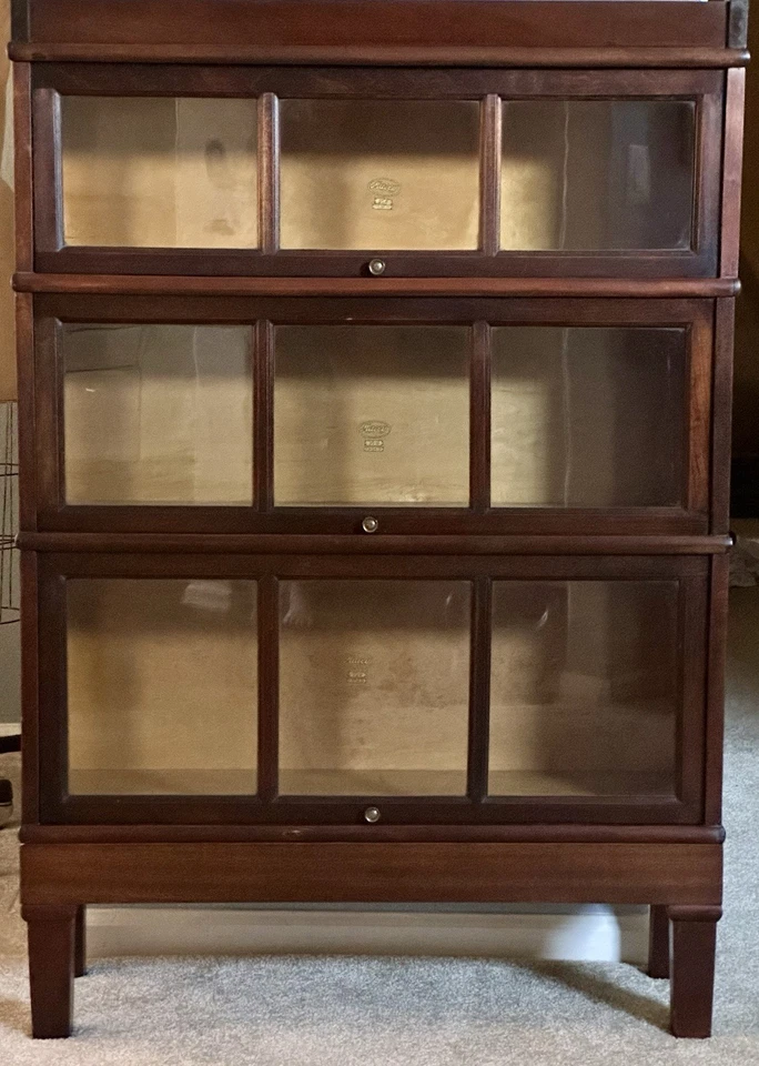 Librería Macey Caoba 3 Pilas Ventanas Divididas Foto 4 de 4