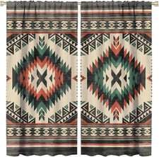 Aztec Thermal Insulated Curtain, Native American South Western Fantasy Boho
