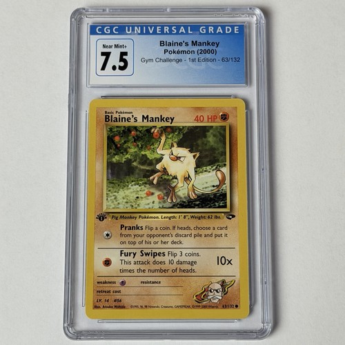 Blaine's Mankey (1st Edition) graded CGC 7.5 for sale on eBay