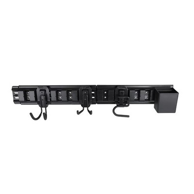 32-Inch Wall Storage System, 6-Piece Set with Hooks and Storage Bin
