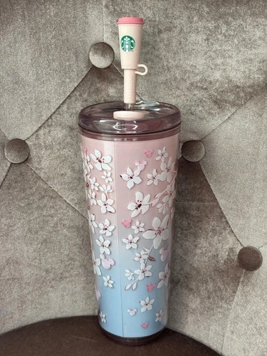 2026 Disney Mickey Mouse Pink Sakura Starbucks Tumbler w/ Straw NEW!