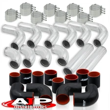 12Pcs Universal 3" Intercooler Piping Kit w/ T-Bolt Clamps +Blk Silicone Coupler