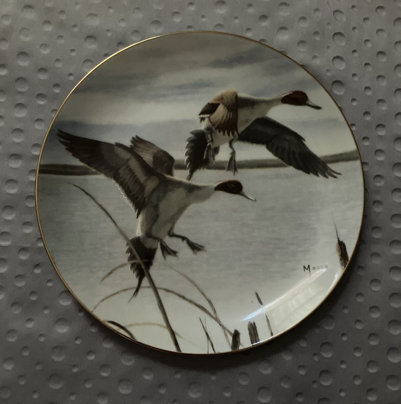 Danbury Mint Plate: 1988 "Migrants" by David Maass ~ Ducks Taking Flight