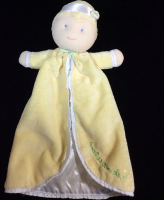 Carters Sweet As Can Be Doll Baby Security Blanket Yellow Lovey Comforter Soft