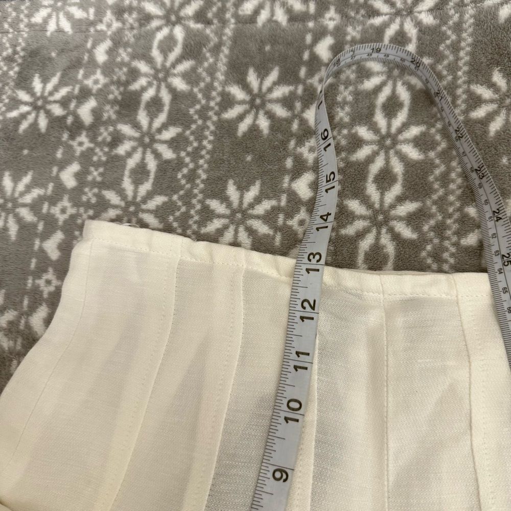 NWT Massimo Dutti Wide Leg Pleated Trousers In White Size 2 thumbnail 9