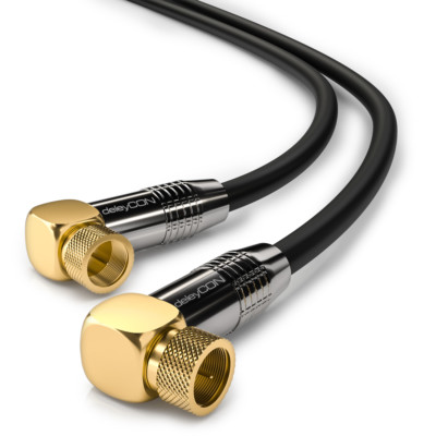 3m Sat Koax Kabel gewinkelt F-Stecker Digital TV Antennenkabel ULTRA HD 4k