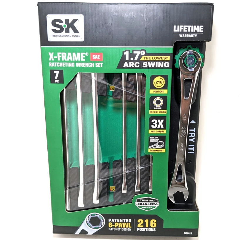 VIM 10 PIECE SLIM ANGLED RATCHETING WRENCH SET, 52 OFF