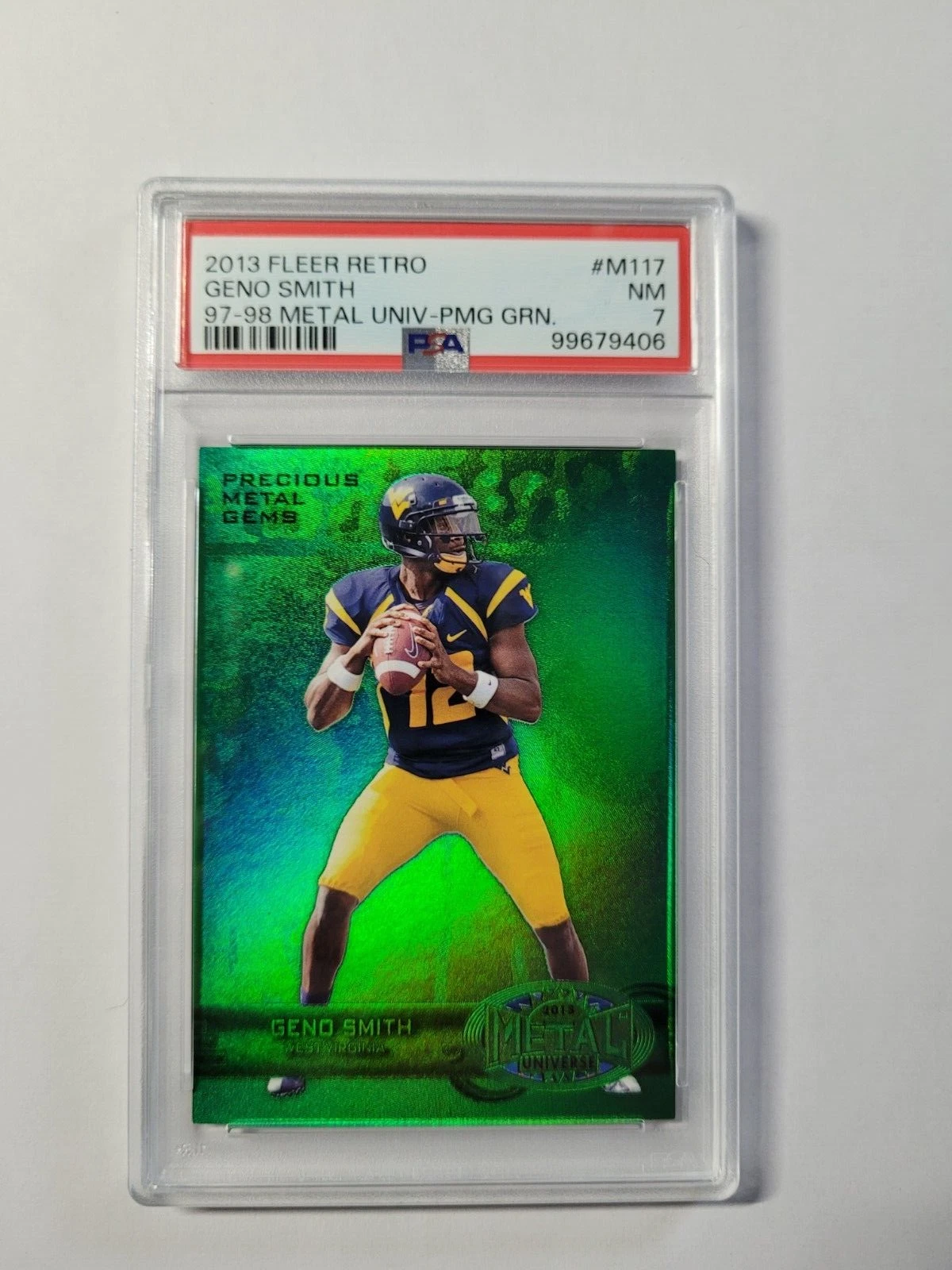 Geno Smith Fleer Retro 1997-98 Metal Universe #M117 Precious Metal Gems Red