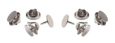 25 Economy Silver Brass TIE TACKS tacs Pins w/ backs 10mm round pad x 8mm post