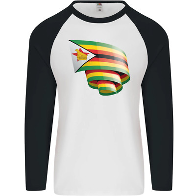 Krause Zimbabwe Flagge Simbabwe Tag Fußball Herren L/S Baseball Maglietta