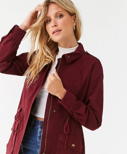 burgundy anorak