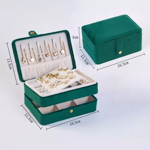 2 Schichten Schmuckkästchen Organizer Große Kapazität Ring Ohrring Halskette Aufbewahrungsbox - Bild 25 von 34