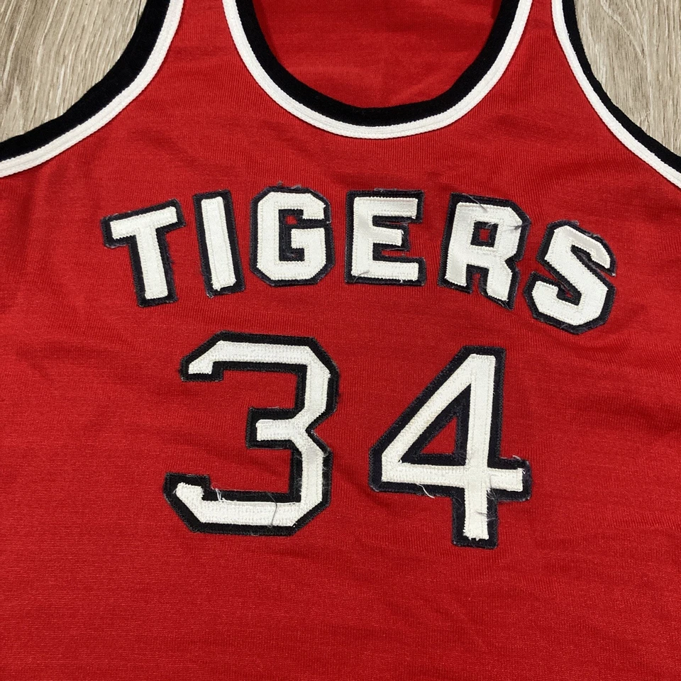 Tigers Jersey M 70s 80s LVHS Shorts Top Set Rawlings Basketball Uniform Tee - Image 4 of 4