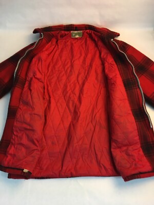 ジャケット・アウター JCPenney Hunting Jacket Vintage 60s JC Penney Hunting Red Mackinaw Jacket Men's L 40 Wool