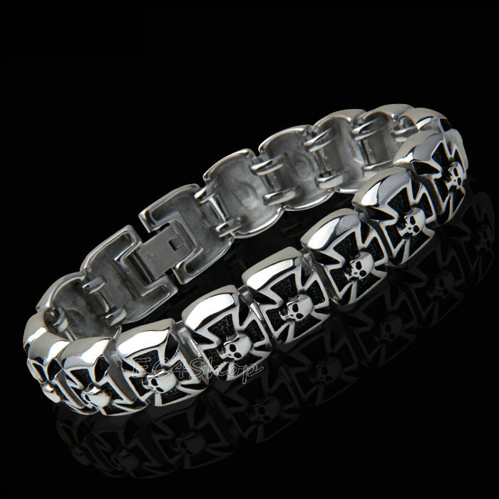 アクセサリー LOINARMIS iron cross ball chain bracelet Gothic Men's German Knight Iron Cross Pattée Skull Stainless
