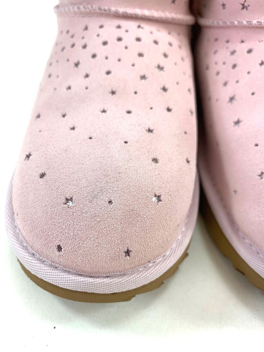 UGG Stargirl Kids Classic Mini II Bow Baby Pink Girls Boots Size 4