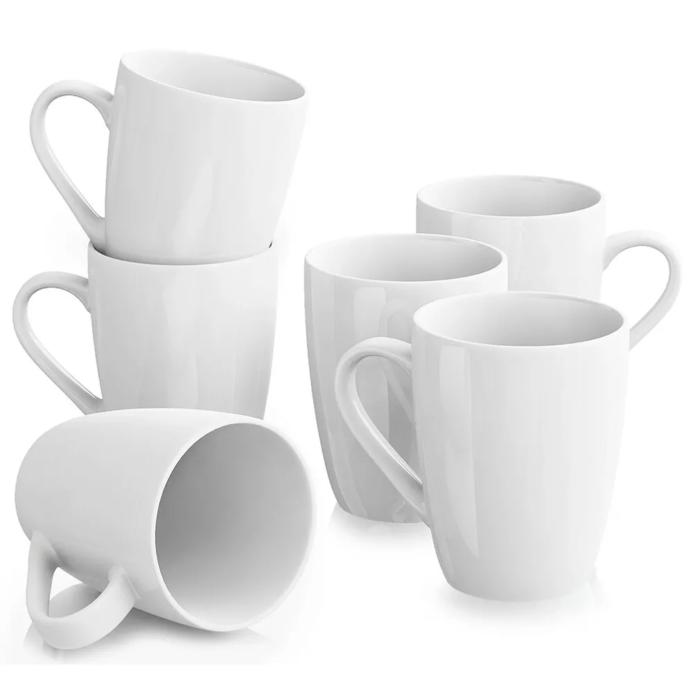 MALACASA Elisa Ivory White Porcelain 16 oz. Coffee Mug for Coffee, Tea,  Cocoa, Set of 6 ELISA-6MUGS - The Home Depot