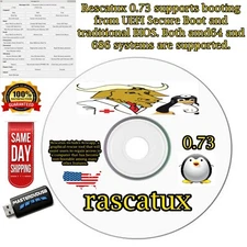 Rescatux Linux Utility Bootable DVD – Your Essential Rescue Tool - Fast Shipping