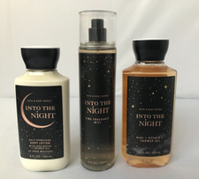 INTO THE NIGHT Bath  Body Works Body Lotion Mist Shower Gel Gift SET of 3 NWT