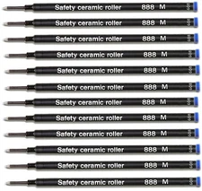 12 Pack - SCHMIDT 888 Safety Rollerball Ceramic Tip Pen Refills - Blue Medium 