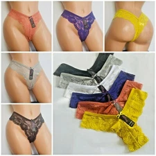 6 Pack  Womens Sexy Lace Low Cut Thongs Panties G-string Underwear Lingerie S-XL